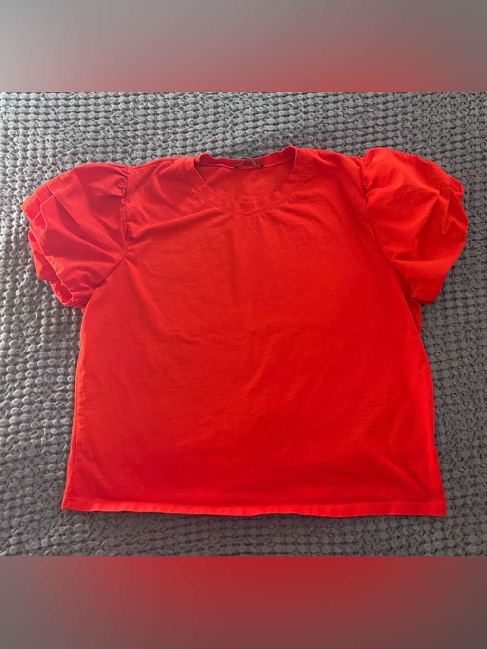 Zara Red Puff Sleeve Tee